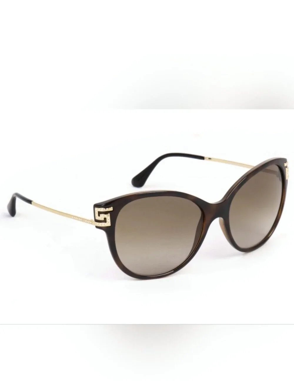 Versace Cat Eye Havana Gold Crystals VE4316-B 5148/13 57-17-140 Sunglasses - Picture 2 of 14